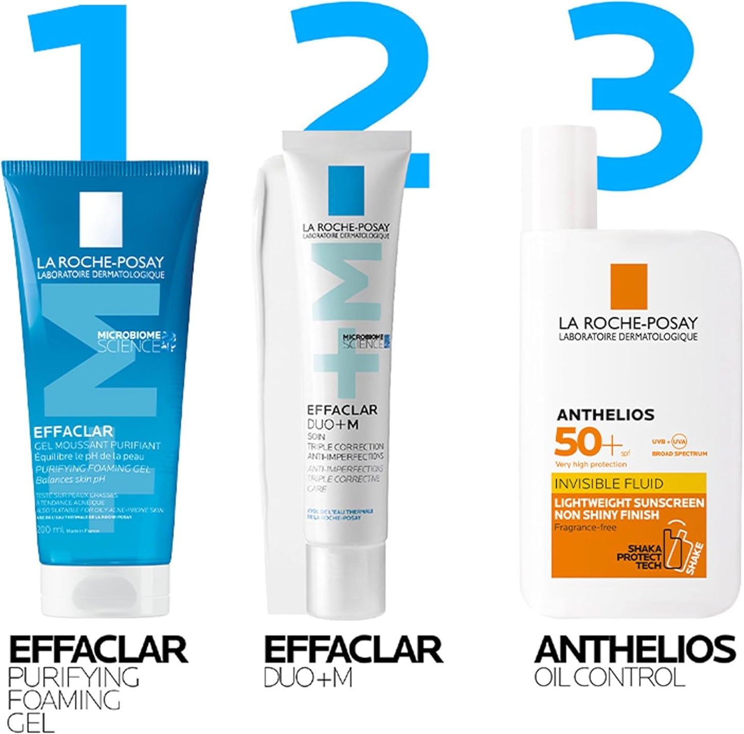 La Roche Posay Anti-Acne Cleanser, Purifying Foaming Gel, Cleanser for Oily Skin, Soap-Free and Paraben-Free, Effaclar, 200Ml