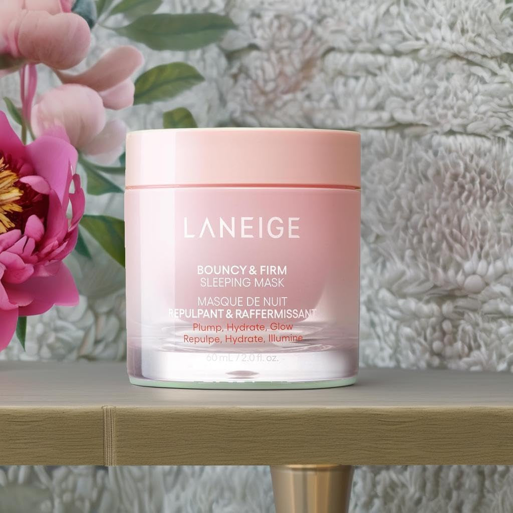 Bouncy and Firm Sleeping Mask: Revitalize, Smooth, Peony & Collagen Complex, Barrier-Boosting Hydration