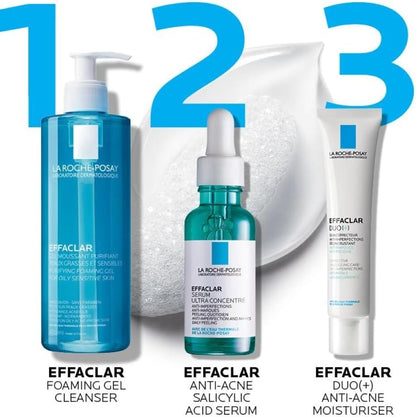 La Roche Posay Anti-Acne Cleanser, Purifying Foaming Gel, Cleanser for Oily Skin, Soap-Free and Paraben-Free, Effaclar, 200Ml