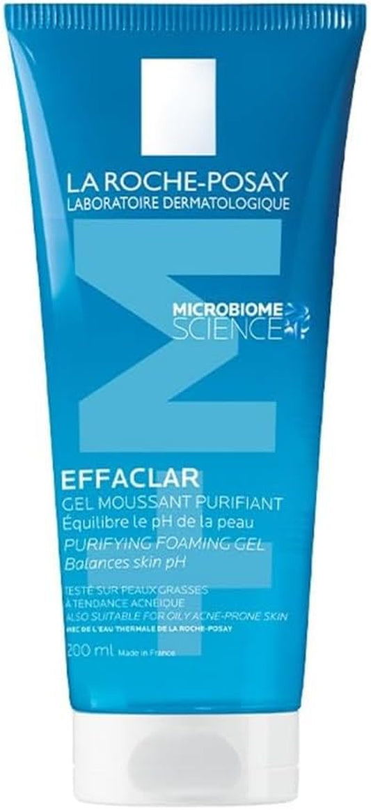 La Roche Posay Anti-Acne Cleanser, Purifying Foaming Gel, Cleanser for Oily Skin, Soap-Free and Paraben-Free, Effaclar, 200Ml