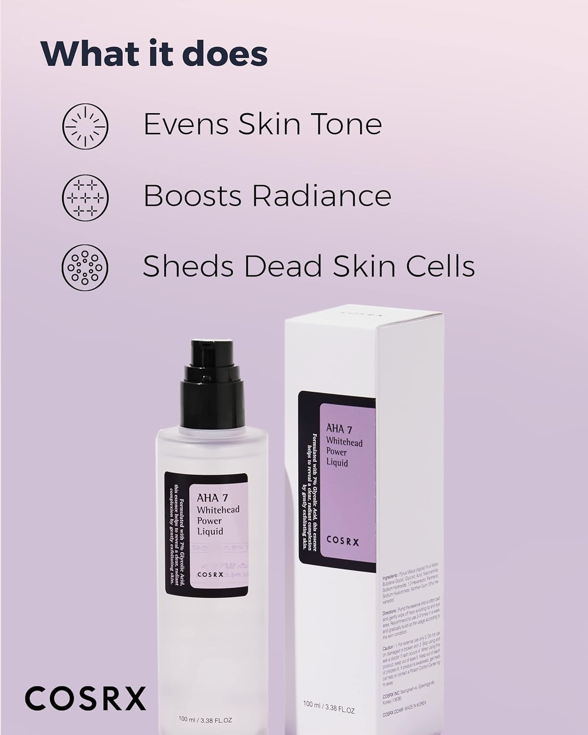 AHA 7 Whitehead Power Liquid 100Ml | Whitehead Remover for Face, Korean Skin Care, Animal Testing Free