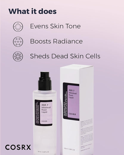 AHA 7 Whitehead Power Liquid 100Ml | Whitehead Remover for Face, Korean Skin Care, Animal Testing Free