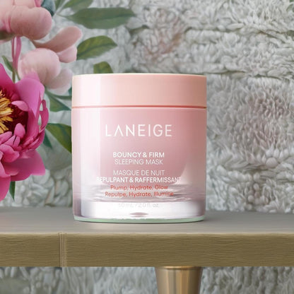 Bouncy and Firm Sleeping Mask: Revitalize, Smooth, Peony & Collagen Complex, Barrier-Boosting Hydration