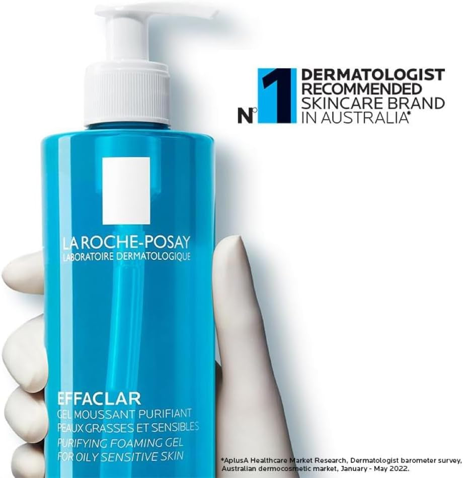 La Roche Posay Anti-Acne Cleanser, Purifying Foaming Gel, Cleanser for Oily Skin, Soap-Free and Paraben-Free, Effaclar, 200Ml